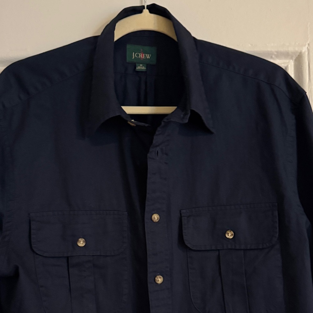 J. Crew Men's Dark Blue Casual Button Down